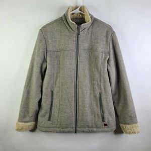Woolrich Light Gray Teddy-Trim Zip Jacket